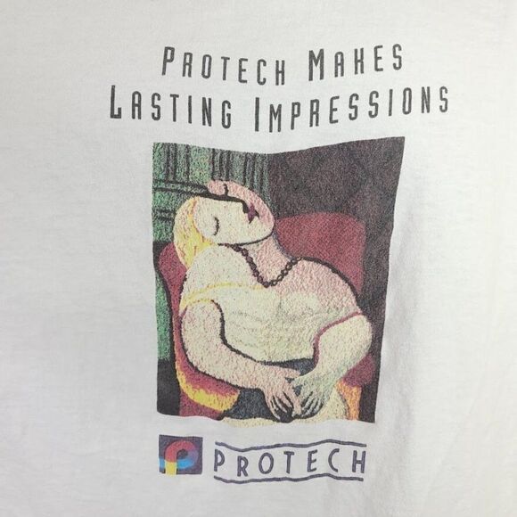 Pablo Picasso Le Rêve T Shirt Vintage 90s The Dream Art Tee Protech XL - Picture 2 of 6